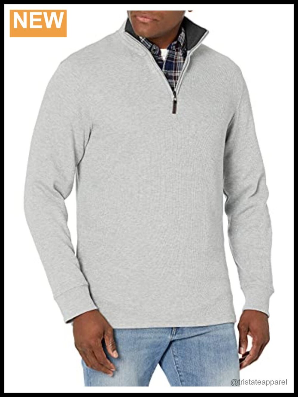 Men's Quarter-Zip French Rib Mock Neck Sweater, Heavyweight Comfort